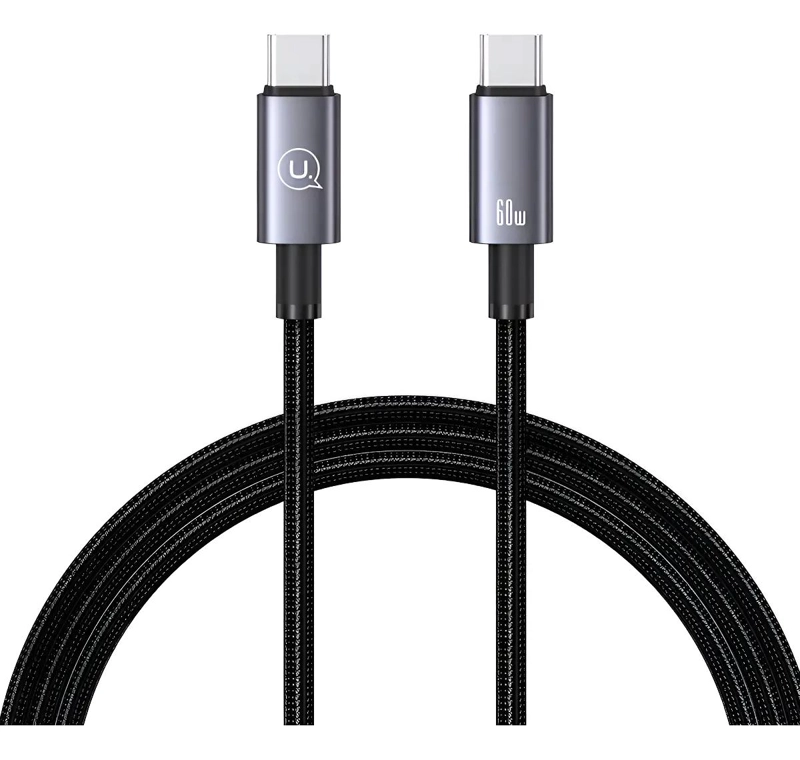 CABLE USB TIPO C TRENZADO 60W 2M PARA CARGA Y DATOS - 1