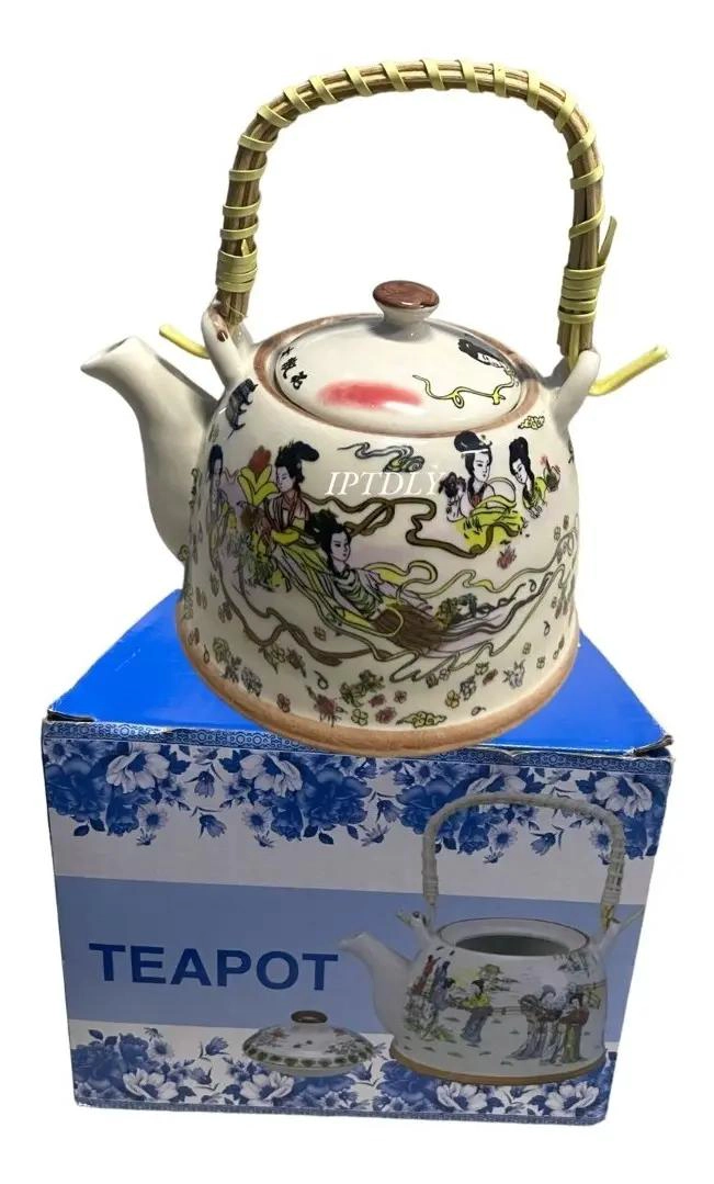 TETERA DE CERAMICA CON DISEÑO JAPONE S Y INFUSOR METALICO - 1