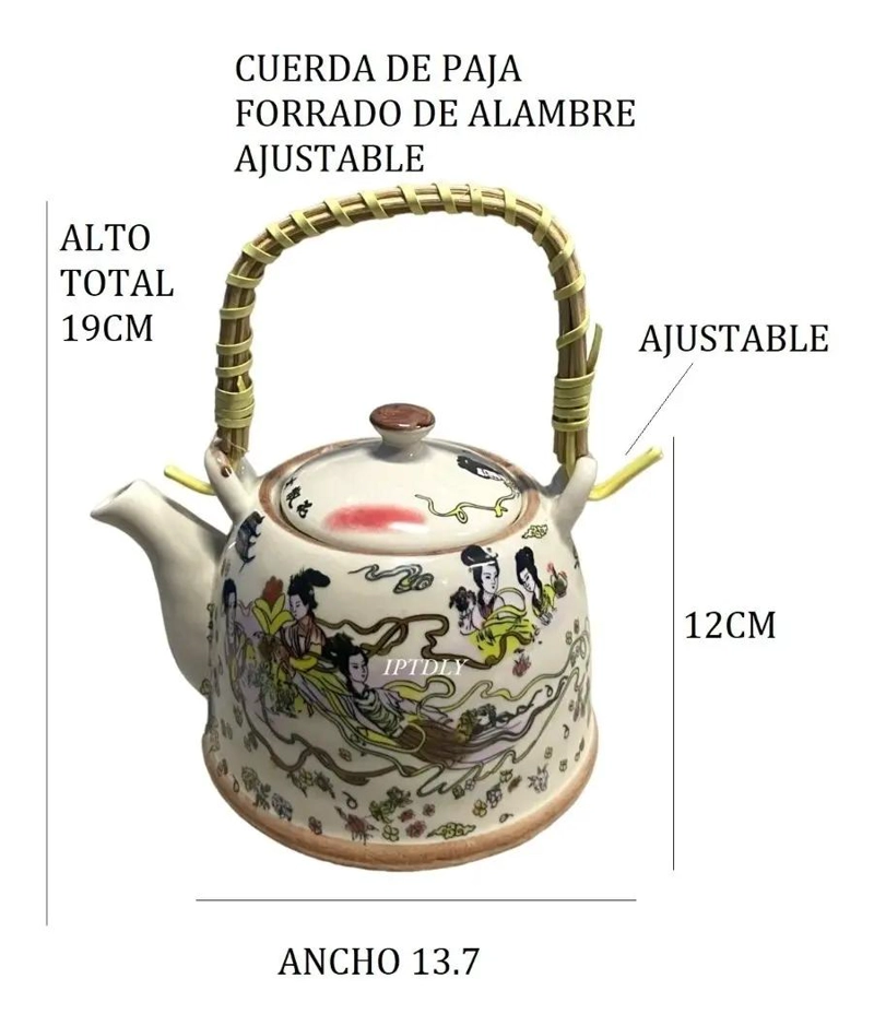 TETERA DE CERAMICA CON DISEÑO JAPONE S Y INFUSOR METALICO - 2