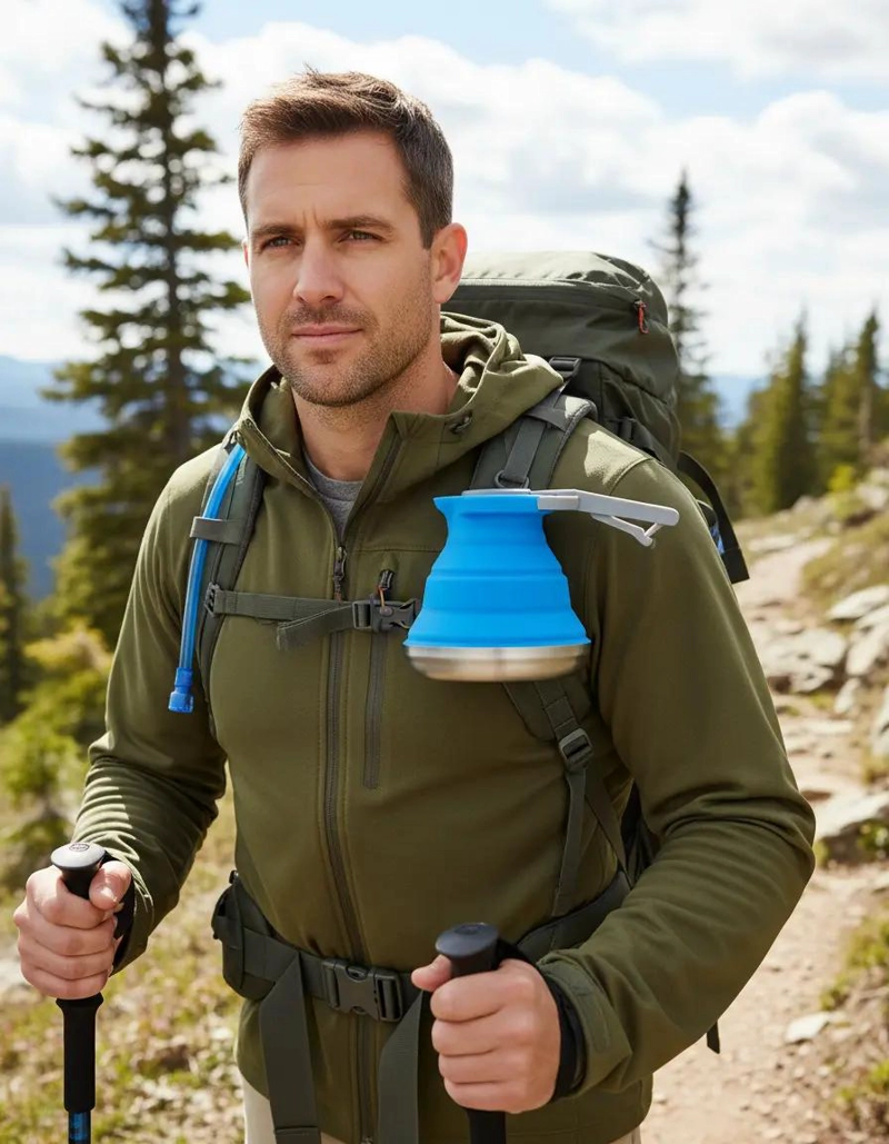 TETERA PLEGABLE DE SILICONA IDEAL PARA CAMPING Y USO DIARIO - 1