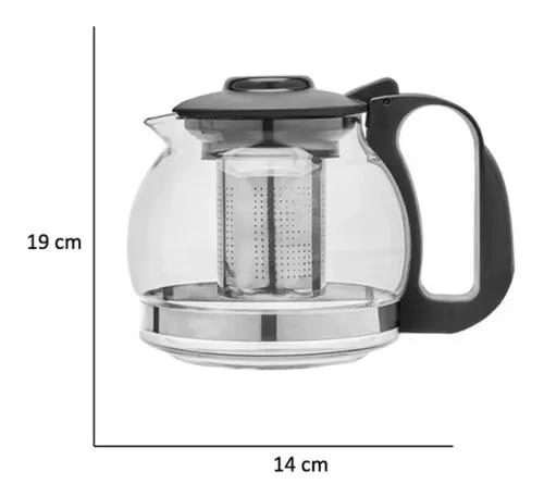 TETERA DE VIDRIO CON INFUSOR DE ACERO INOXIDABLE 1200 ML - 2