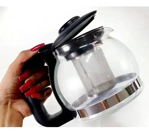 TETERA DE VIDRIO CON INFUSOR DE ACERO INOXIDABLE 1200 ML - 3