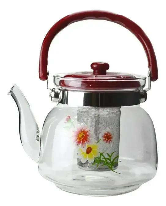 TETERA DE VIDRIO BOROSILICATO 1800 ML CON INFUSOR PARA TE  Y CAFE - 2