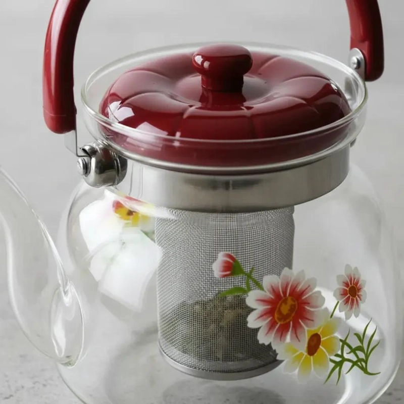 TETERA DE VIDRIO BOROSILICATO 1800 ML CON INFUSOR PARA TE  Y CAFE - 5