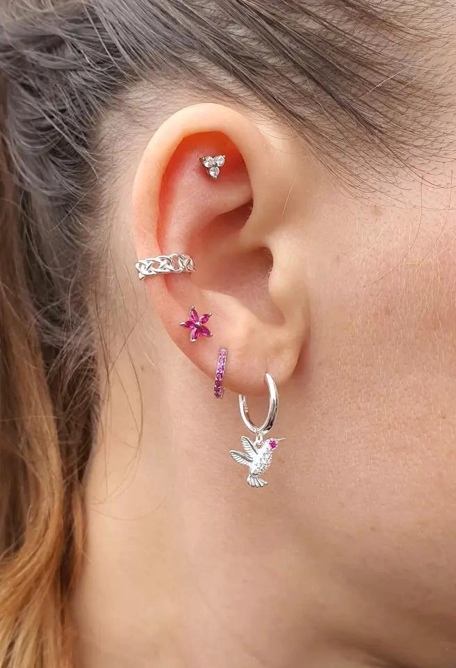 ARGOLLAS COLIBRI EN PLATA 925 CON DISEÑO ELEGANTE - 2