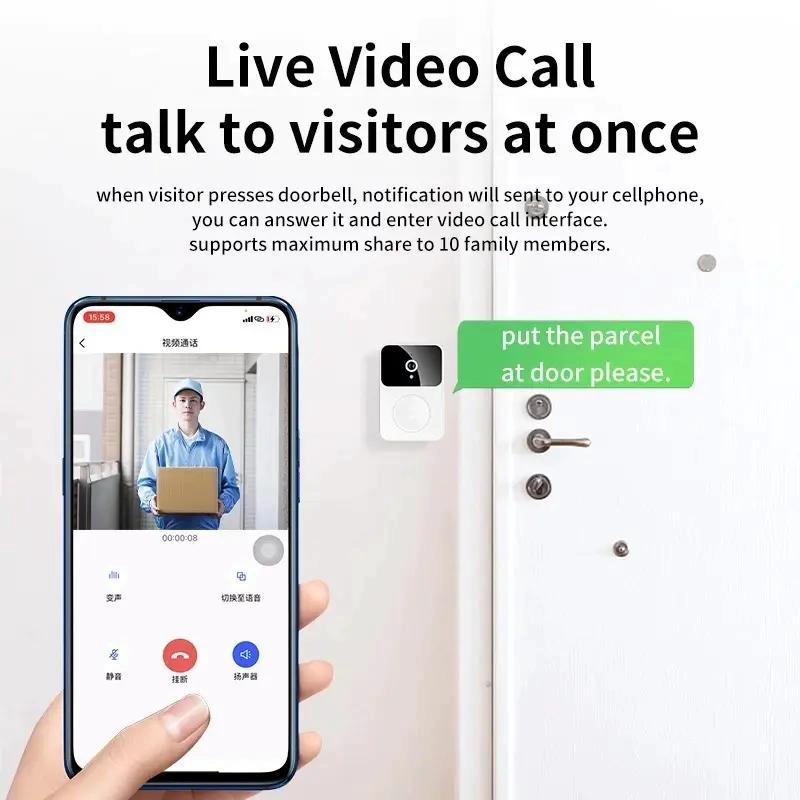 TIMBRE INALAMBRICO CON CAMARA Y MICROFONO PARA SEGURIDAD - 4