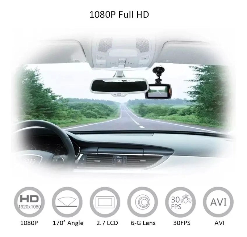 CAMARA DE SEGURIDAD PARA AUTO CON PANTALLA DE 2.7 PULGADAS Y FULL HD - 2