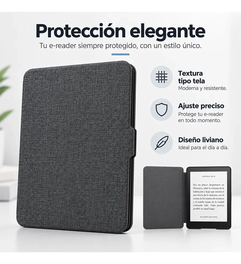 FUNDA PROTECTORA DELGADA PARA E-READER DE 7.0 PULGADAS - 4