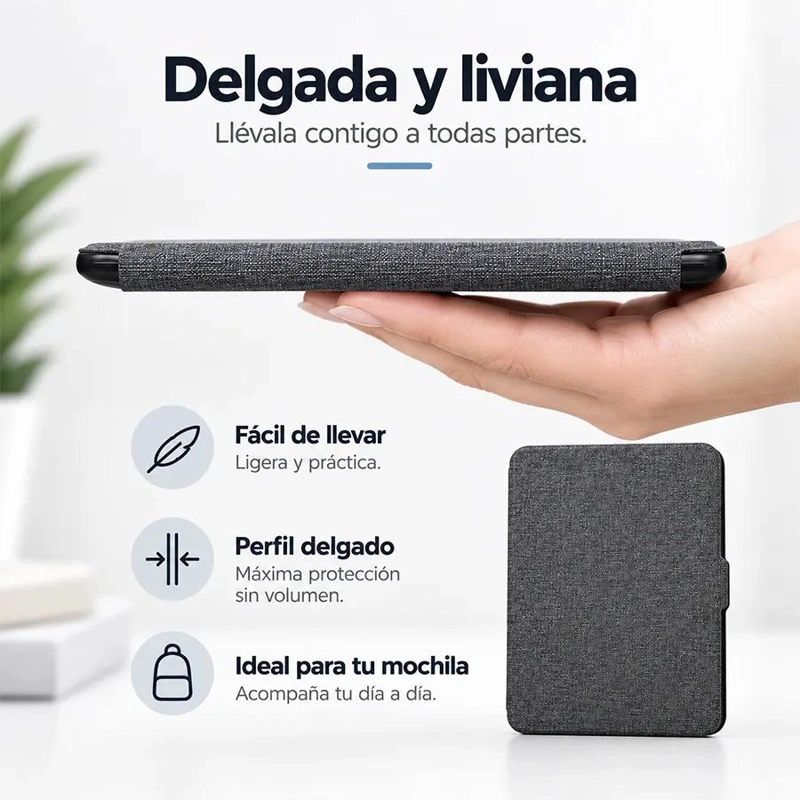 FUNDA PROTECTORA DELGADA PARA E-READER DE 7.0 PULGADAS - 5