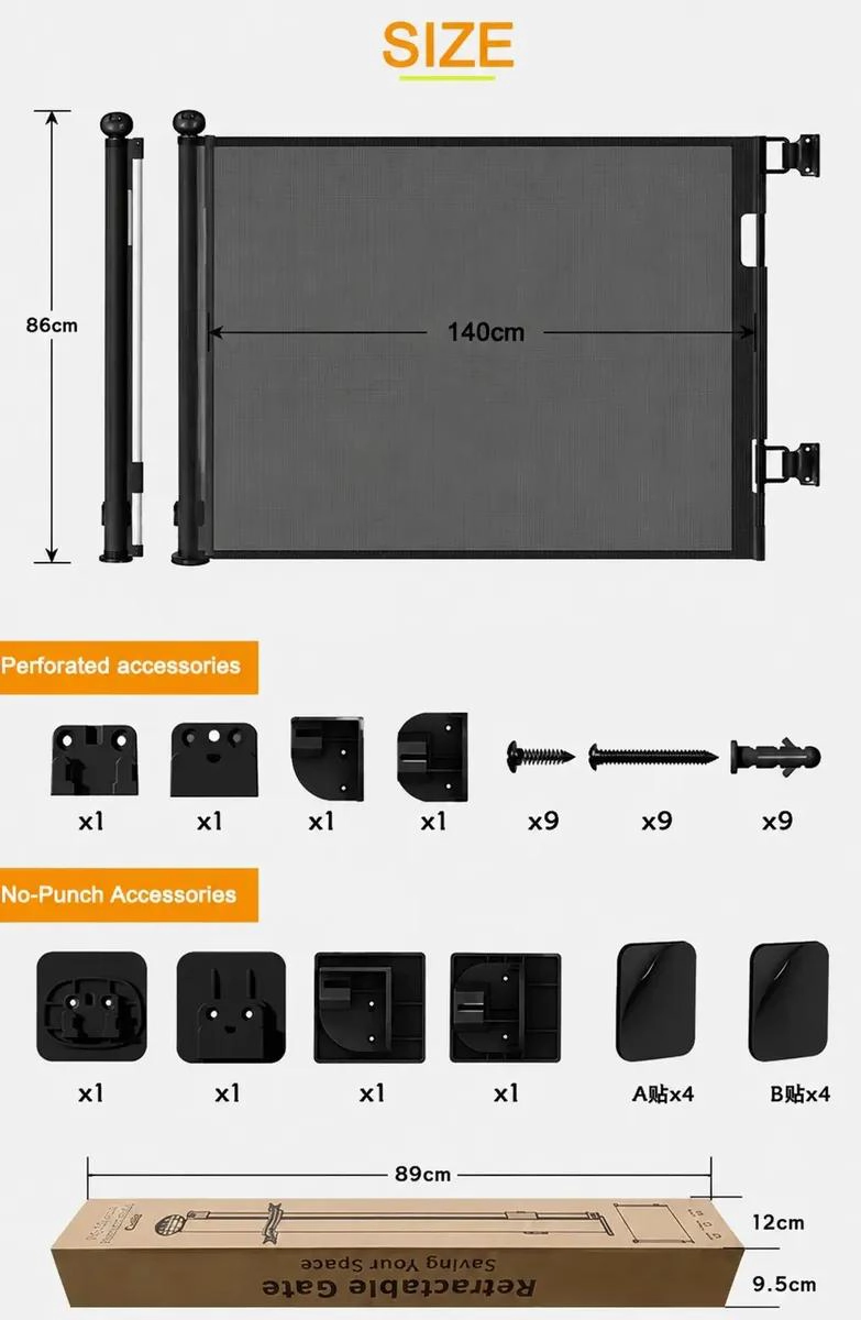PUERTA RETRACTIL DE SEGURIDAD PARA BEBE S Y MASCOTAS - 2