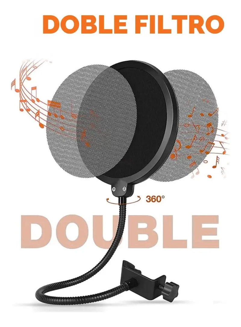 FILTRO ANTI-POP FLEXIBLE DOBLE MALLA PARA MICROFONOS - 4