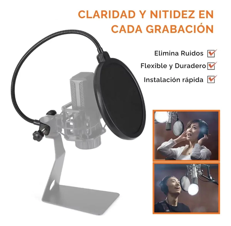 FILTRO ANTI-POP FLEXIBLE DOBLE MALLA PARA MICROFONOS - 5