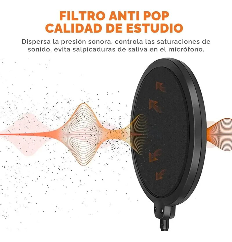 FILTRO ANTI-POP FLEXIBLE DOBLE MALLA PARA MICROFONOS - 7