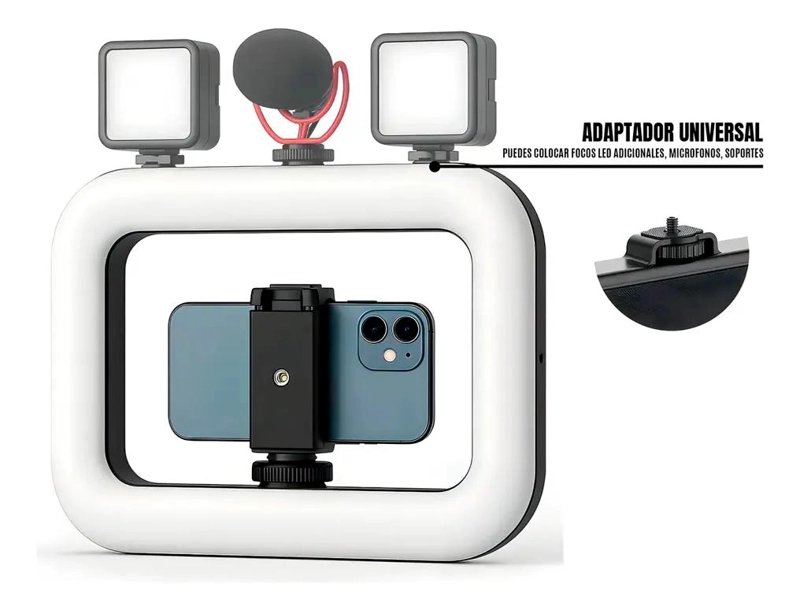 ESTABILIZADOR PORTATIL CON LUZ LED BICOLOR PARA FOTOGRAFIA - 2