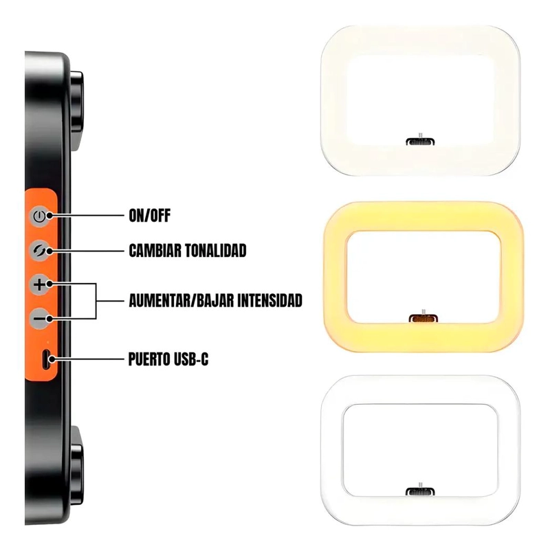 ESTABILIZADOR PORTATIL CON LUZ LED BICOLOR PARA FOTOGRAFIA - 3