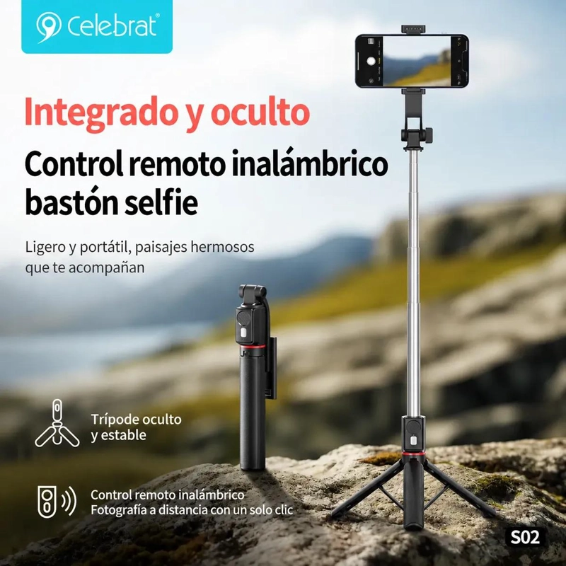 TRIPODE PORTATIL MULTIFUNCIONAL PARA SELFIES Y VIDEOS - 2