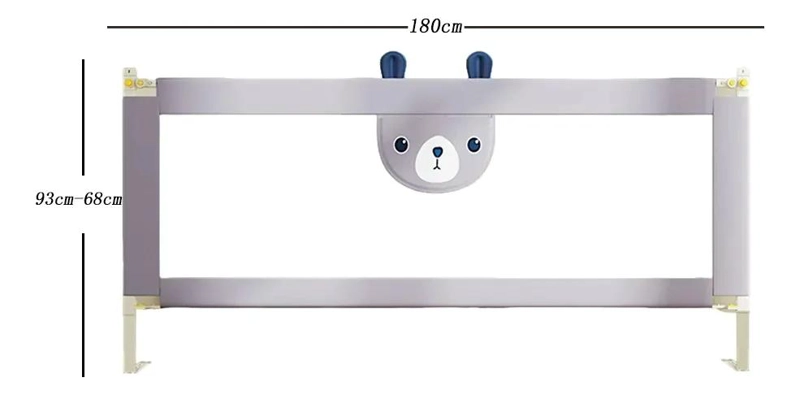 BARANDA DE SEGURIDAD AJUSTABLE PARA CAMA INFANTIL 180 CM - 6