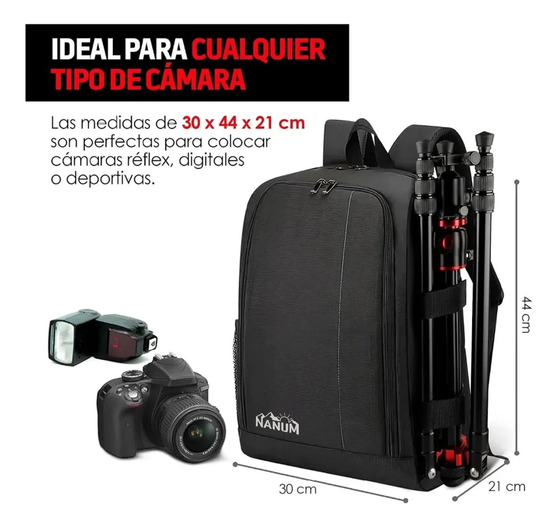 MOCHILA FOTOGRAFICA Y PARA LAPTOP CON COMPARTIMENTOS AJUSTABLES - 7