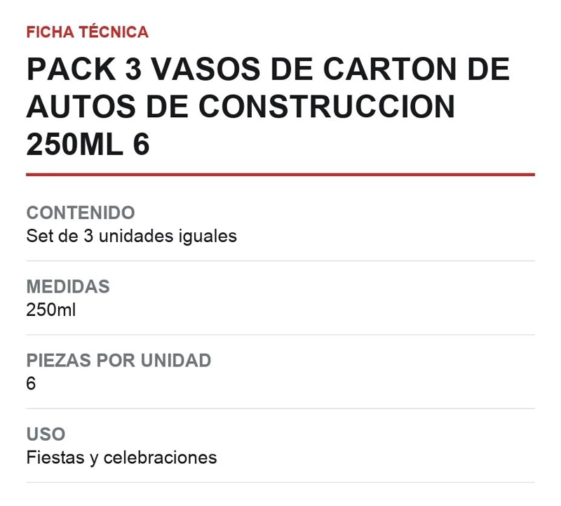 SET DE 3 VASOS DE CARTON PARA FIESTAS DE 250ML - 2