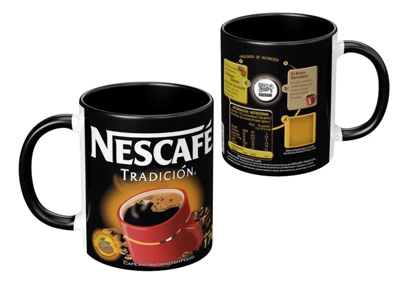 TAZA DE CERAMICA NEGRA PARA CAFE  Y TE  CON DISEÑO ORIGINAL - 1