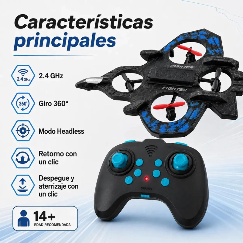 AVION JUGUETE CONTROL REMOTO 25X18CM DIVERSION AE REA - 5