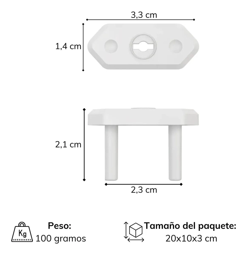 PROTECTOR DE ENCHUFE DE SEGURIDAD PARA BEBE S 20 UNIDADES - 2