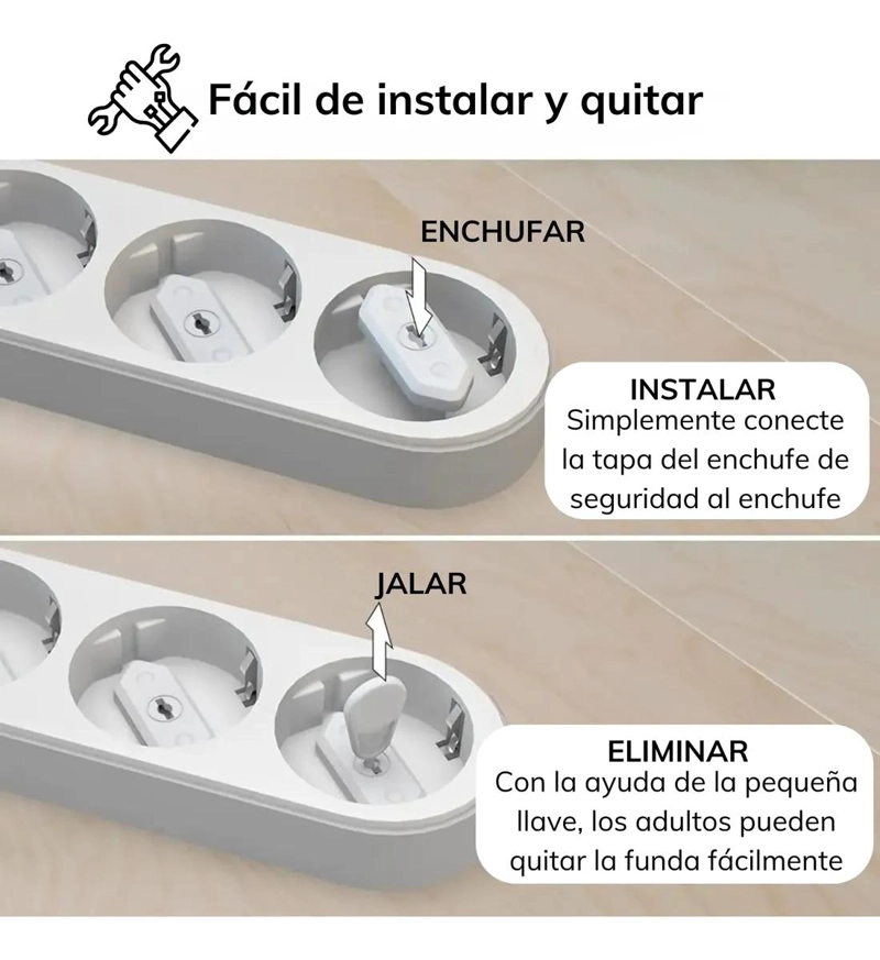 PROTECTOR DE ENCHUFE DE SEGURIDAD PARA BEBE S 20 UNIDADES - 6
