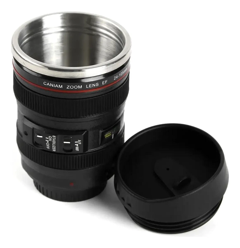 TAZA DE CAFE  ORIGINAL CON DISEÑO DE LENTE DE CAMARA - 1