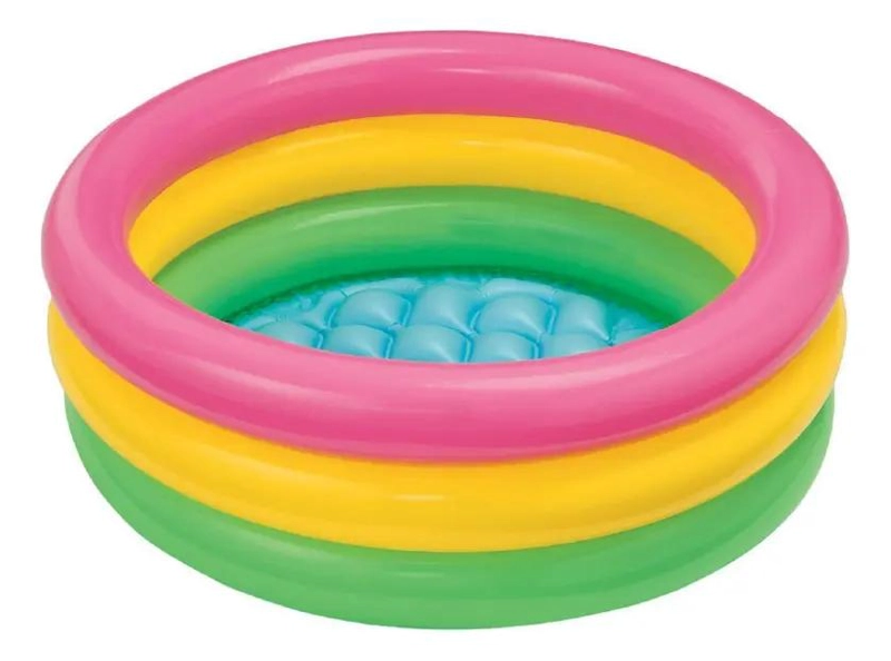 PISCINA INFLABLE REDONDA INFANTIL MULTICOLOR PARA NIÑOS - 1