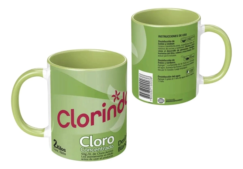 TAZA CILINDRICA DIVERTIDA VERDE CON DISEÑO ILUSTRATIVO - 1