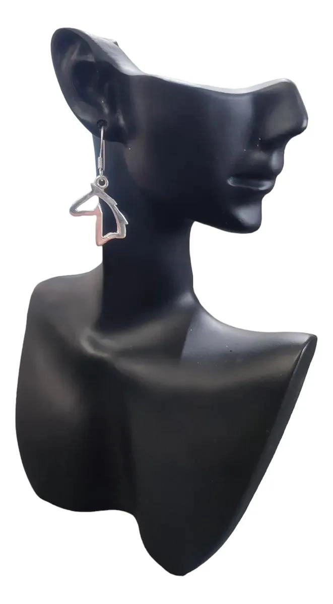 AROS DE PLATA 925 CON DISEÑO DE CABALLO Y CAJA REGALO - 3