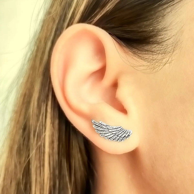AROS TREPADORES DE PLATA FINA 925 CON DISEÑO MODERNO - 1