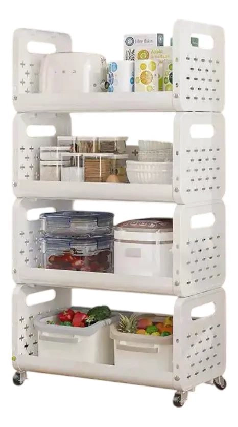 CARRITO ORGANIZADOR CON RUEDAS Y 4 NIVELES PARA ALMACENAMIENTO - 1