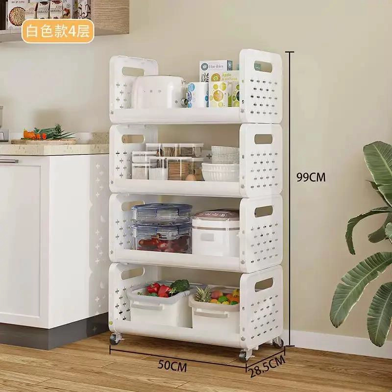 CARRITO ORGANIZADOR CON RUEDAS Y 4 NIVELES PARA ALMACENAMIENTO - 2
