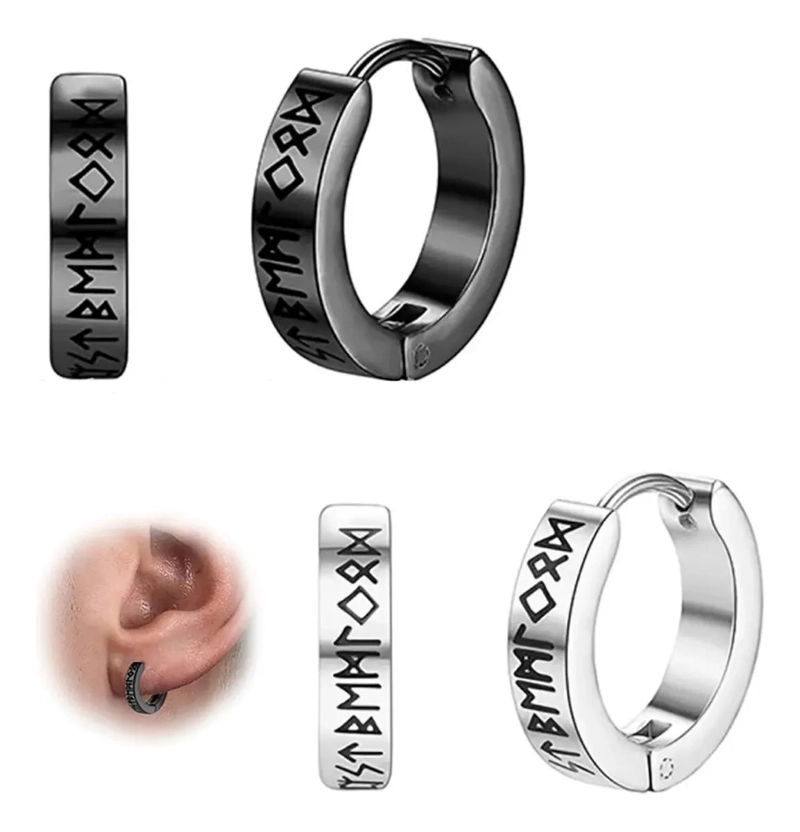 AROS VIKINGOS DOBLE TONO CON RUNAS FUTHARK UNISEX - 1