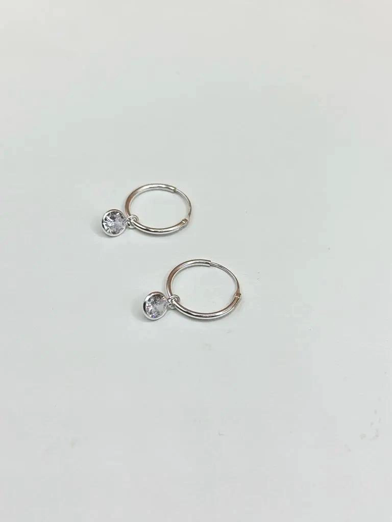 AROS DE ARGOLLA DE 16 MM CON CIRCONITAS EN PLATA LEY 925 - 3
