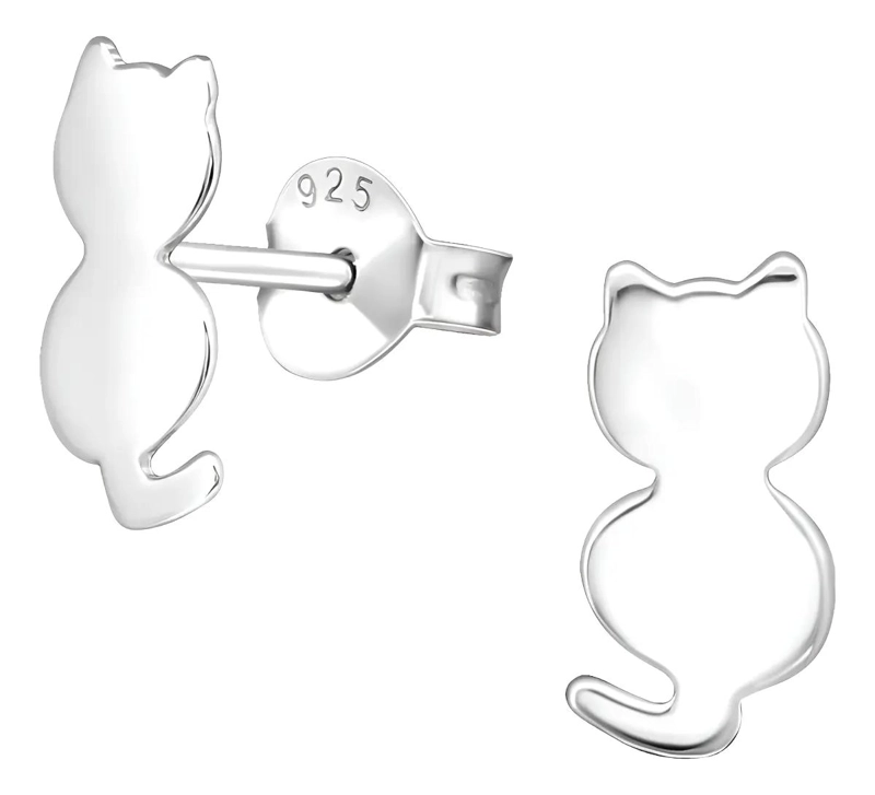AROS DE PLATA 925 CON DISEÑO DE MARIPOSA PARA NIÑAS - 1