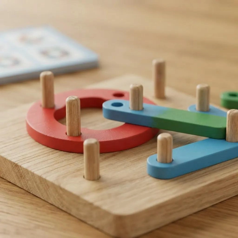 JUEGO DIDACTICO DE MADERA PARA NIÑOS CON ENCAJE Y CONSTRUCCION - 2