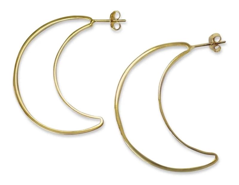 ARO ARGOLLA LUNA CRECIENTE ENCHAPADO ORO 18K - 1
