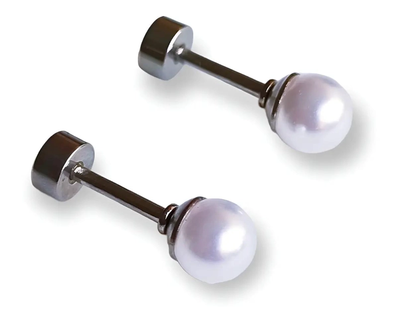 AROS DE PERLAS 5MM PARA PIERCING HELIX HIPOALERGE NICOS - 1