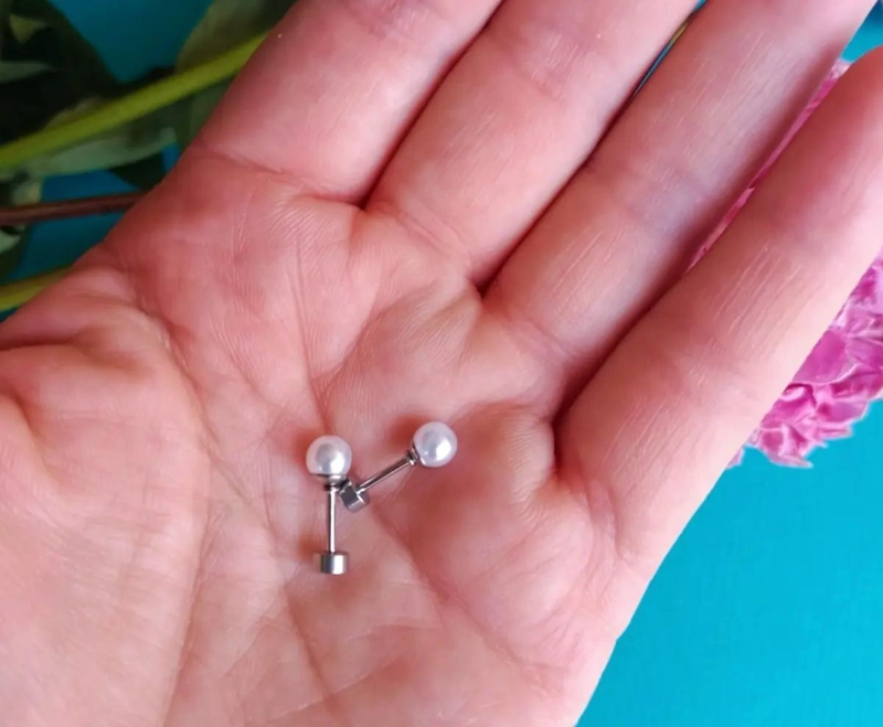 AROS DE PERLAS 5MM PARA PIERCING HELIX HIPOALERGE NICOS - 4