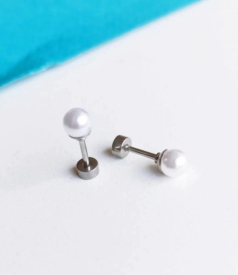 AROS DE PERLAS 5MM PARA PIERCING HELIX HIPOALERGE NICOS - 6