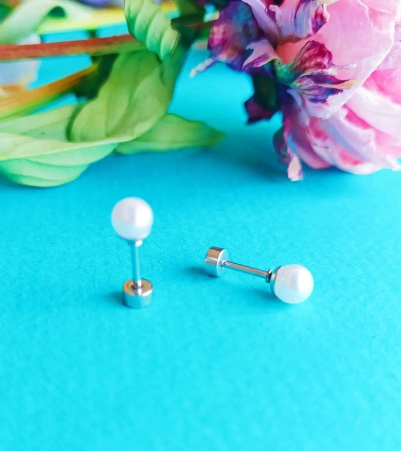 AROS DE PERLAS 5MM PARA PIERCING HELIX HIPOALERGE NICOS - 7