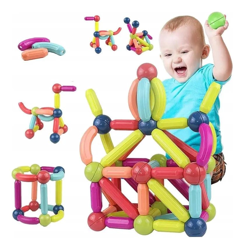 JUGUETE DIDACTICO DE BLOQUES MAGNE TICOS PARA NIÑOS - 1