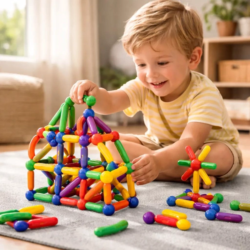 BLOQUES MAGNE TICOS CREATIVOS PARA NIÑOS 64 PIEZAS - 1