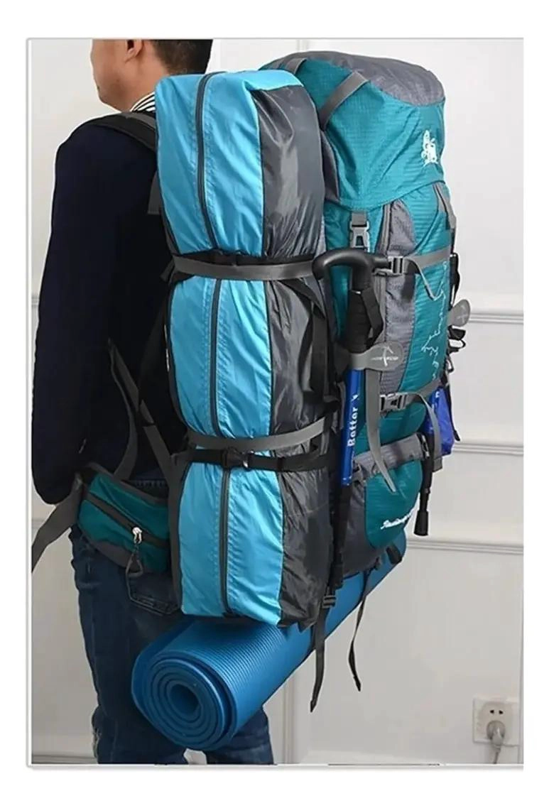 MOCHILA IMPERMEABLE PARA CAMPING Y SENDERISMO 80+5 LITROS - 5
