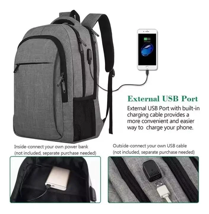 MOCHILA IMPERMEABLE ANTIRROBO PARA NOTEBOOK CON DISEÑO MODERNO - 3