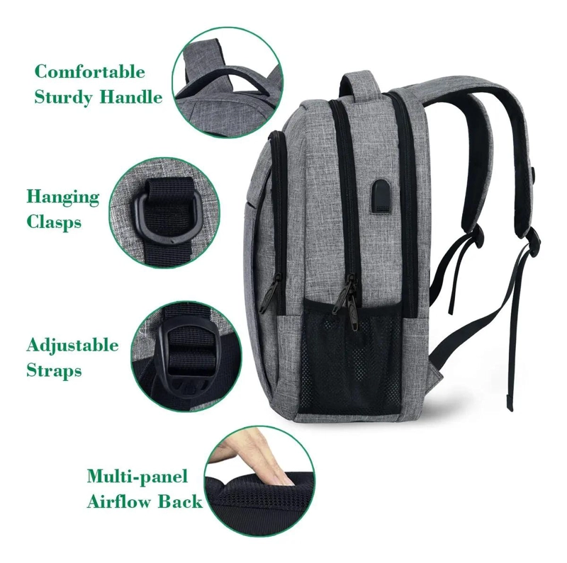 MOCHILA IMPERMEABLE ANTIRROBO PARA NOTEBOOK CON DISEÑO MODERNO - 5