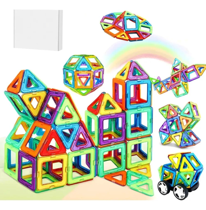 SET DE BLOQUES MAGNE TICOS COLORIDOS PARA CONSTRUCCION 60 PIEZAS - 1