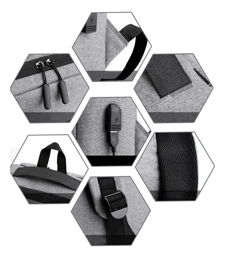 MOCHILA IMPERMEABLE PARA COMPUTADOR CON CONEXION USB - 4